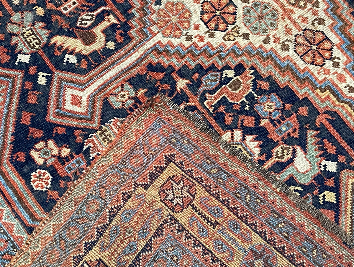 Antique  Gashgai Rug 4'5" x 7' 7"