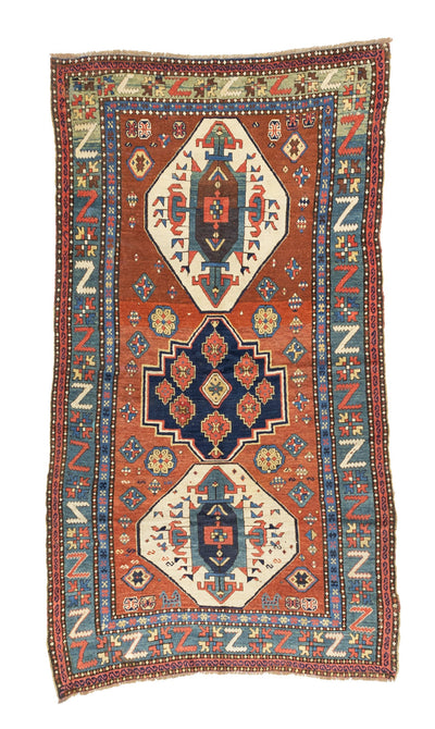 Antique Caucasian Kazak Rug 5' 0