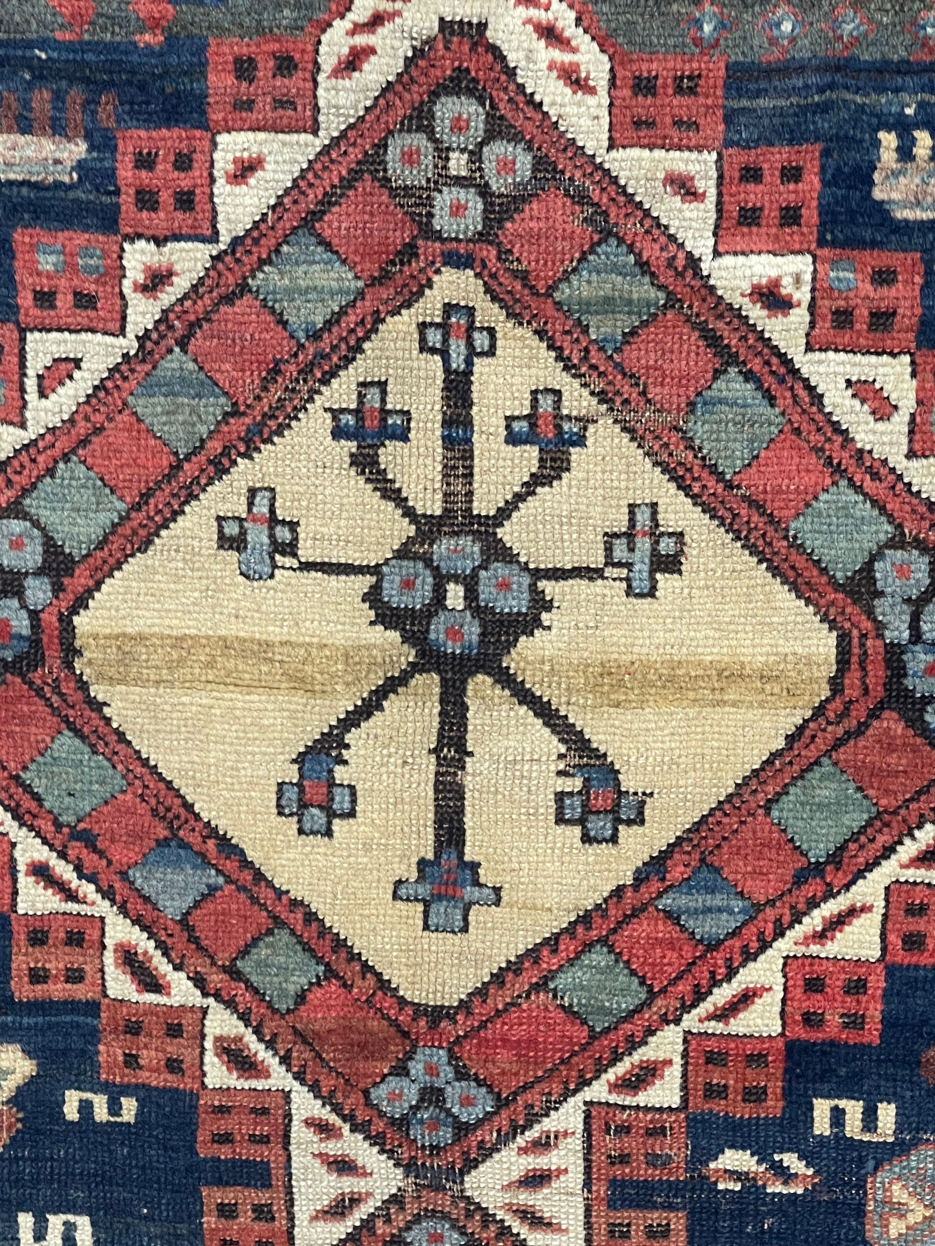 Antique Caucasian Shirvan Rug 4'5" x 8' 5''