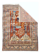 Antique  Silk Heriz Rug 4' 6'' x 6' 0"