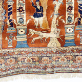 Antique  Silk Heriz Rug 4' 6'' x 6' 0"