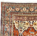 Antique  Silk Heriz Rug 4' 6'' x 6' 0"