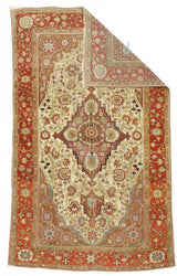 Antique  Mohtasham Kashan Rug 4' 2'' x 7' 1''