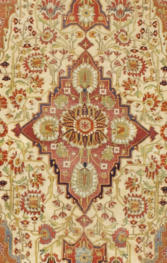 Antique  Mohtasham Kashan Rug 4' 2'' x 7' 1''