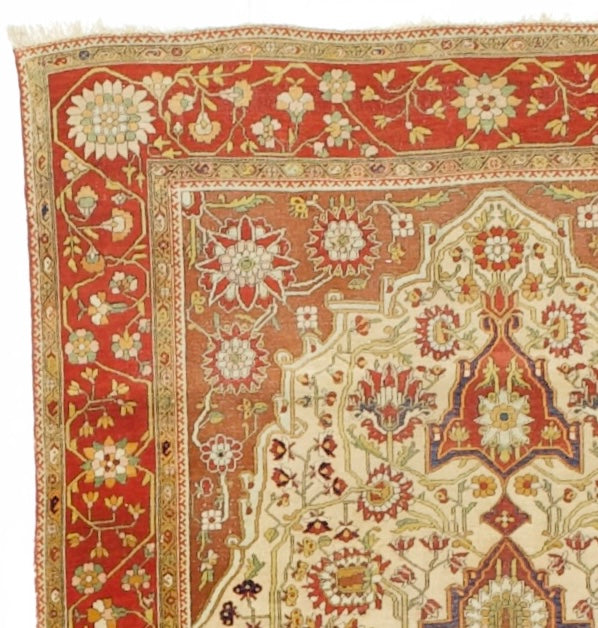 Antique  Mohtasham Kashan Rug 4' 2'' x 7' 1''
