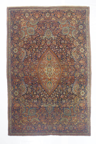Antique Dabir Kashan Rug 4' 4