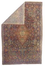 Antique Dabir Kashan Rug 4' 4" x 6' 6"