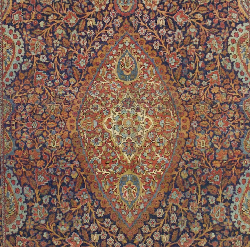 Antique Dabir Kashan Rug 4' 4" x 6' 6"