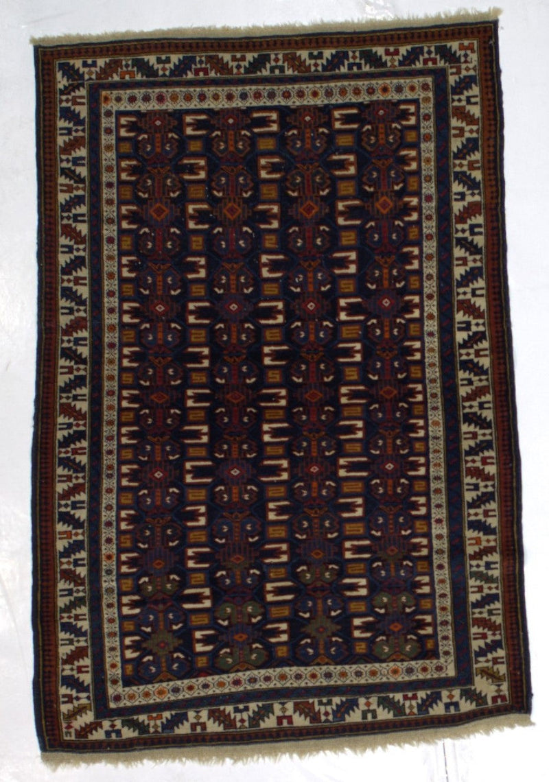 Antique Caucasian Zehour Kuba Rug 3' 7