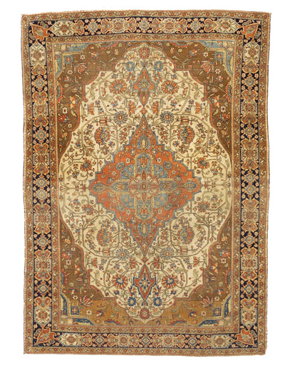 Fine Antique Mohtasham Kashan Rug 4' 7