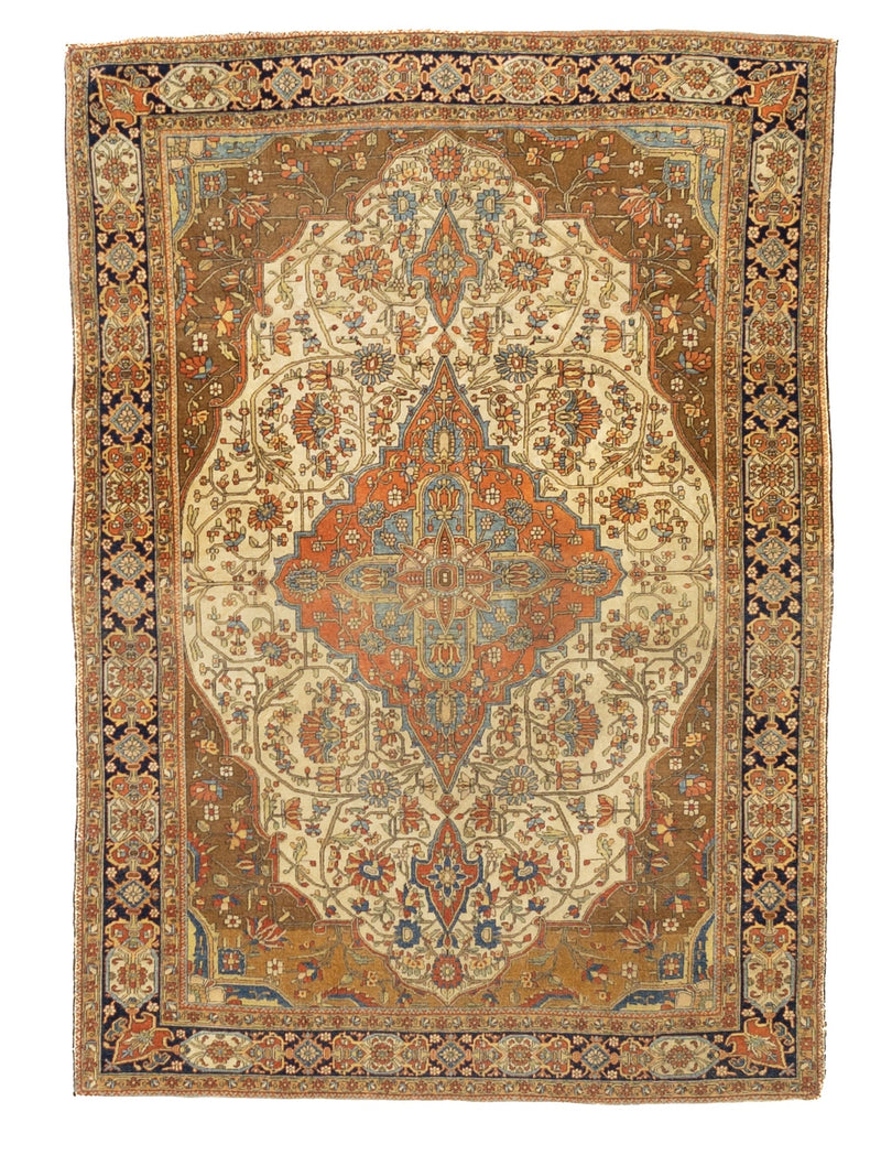 Fine Antique Mohtasham Kashan Rug 4' 7