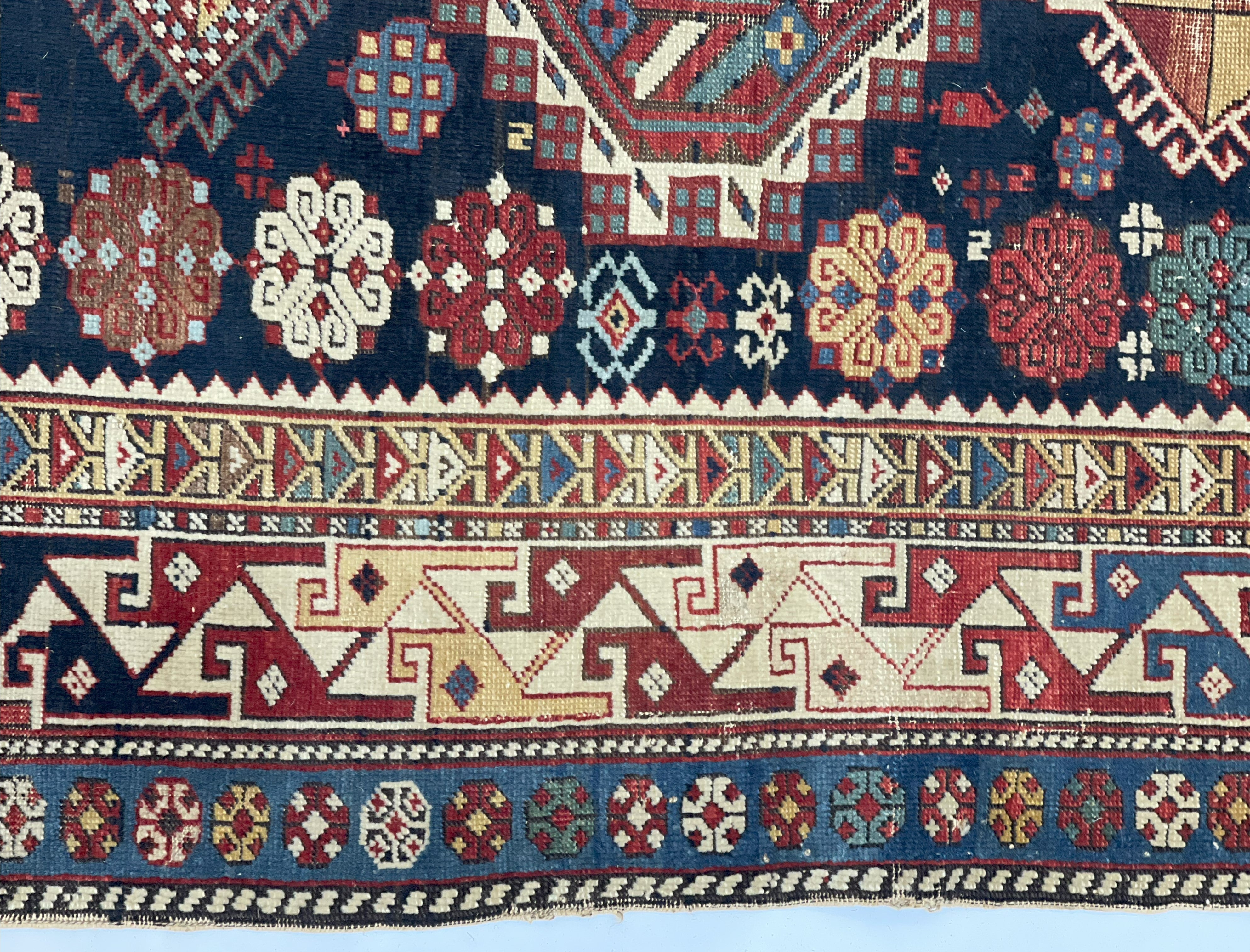 Antique Caucasian Shirvan Rug 4'  x 7' 11''