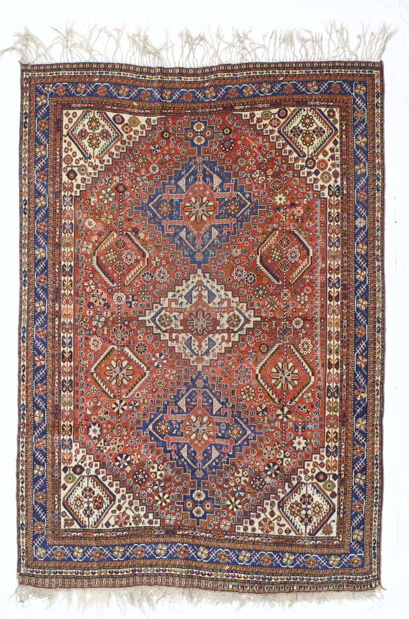 Antique Persian Qashqai Rug 5' 10'' x 8' 4''