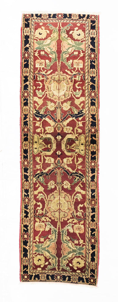 Fine Vintage Indian Agra Short Wool Runner 2' 0