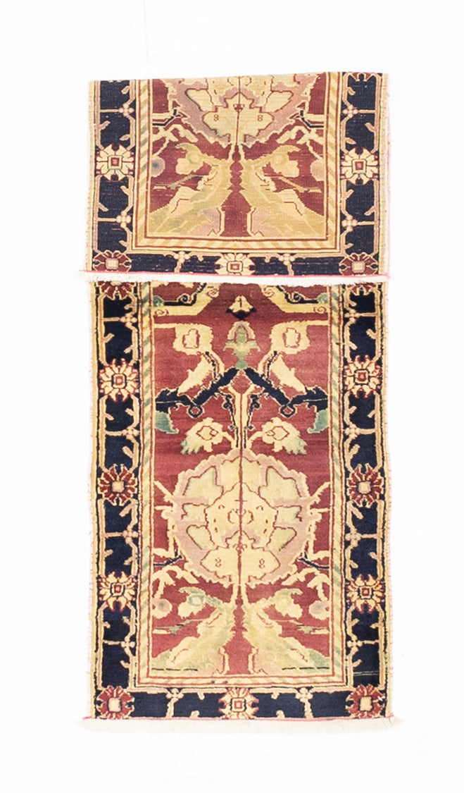 Fine Vintage Indian Agra Short Wool Runner 1' 9'' x 5' 5''