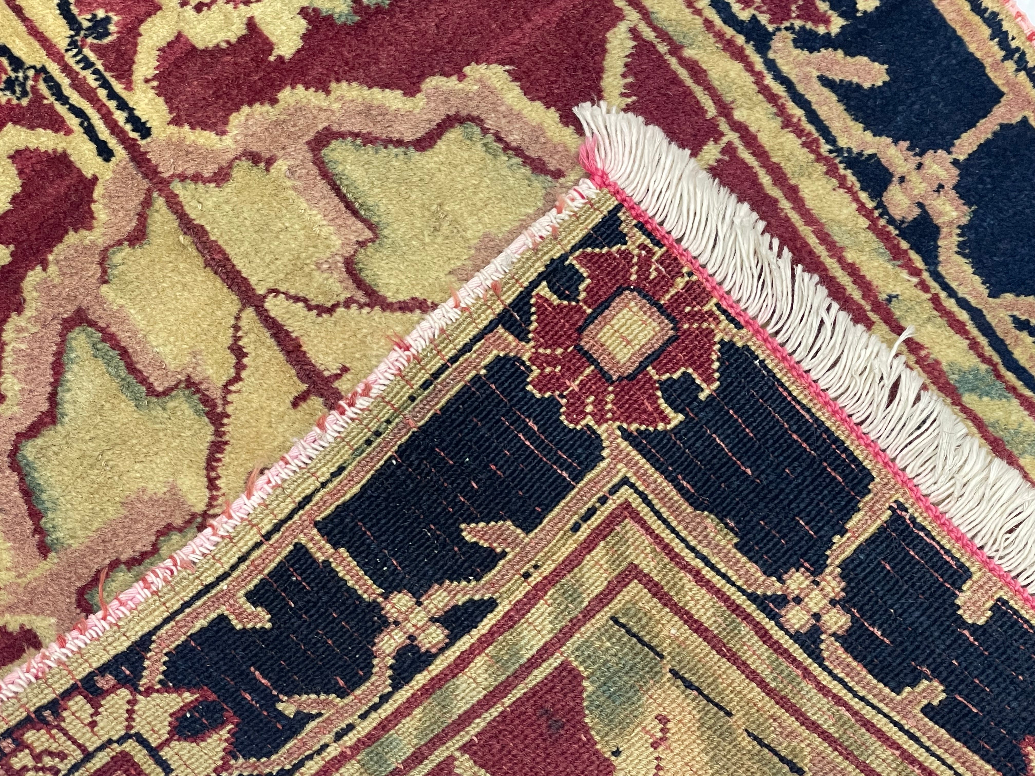 Fine Vintage Indian Agra Short Wool Runner 1' 9'' x 5' 5''