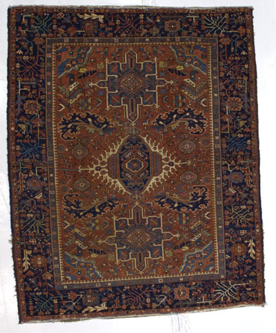 Antique  Heriz Rug 4'10