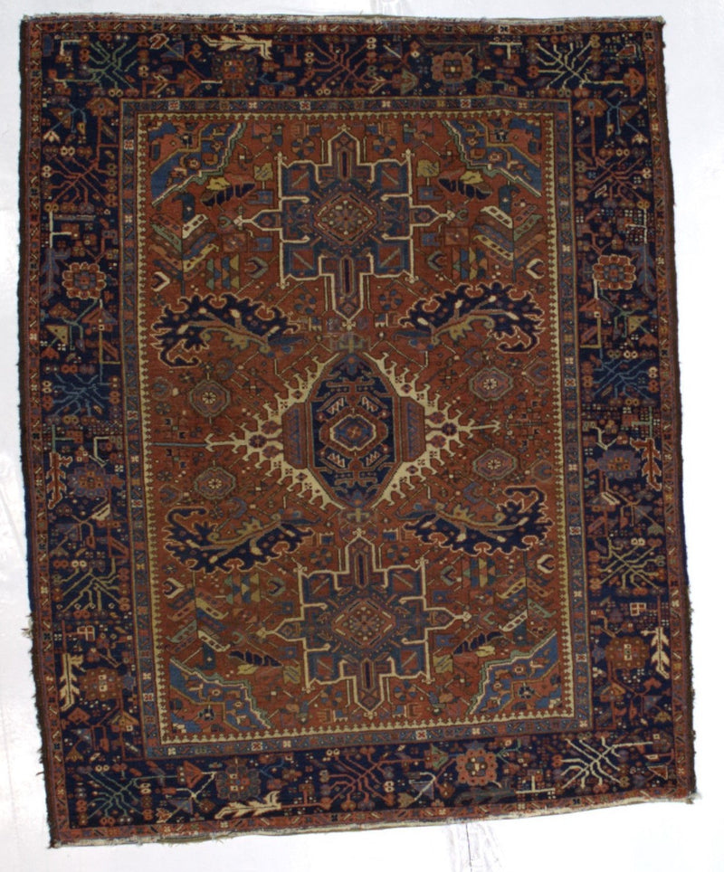 Antique  Heriz Rug 4'10