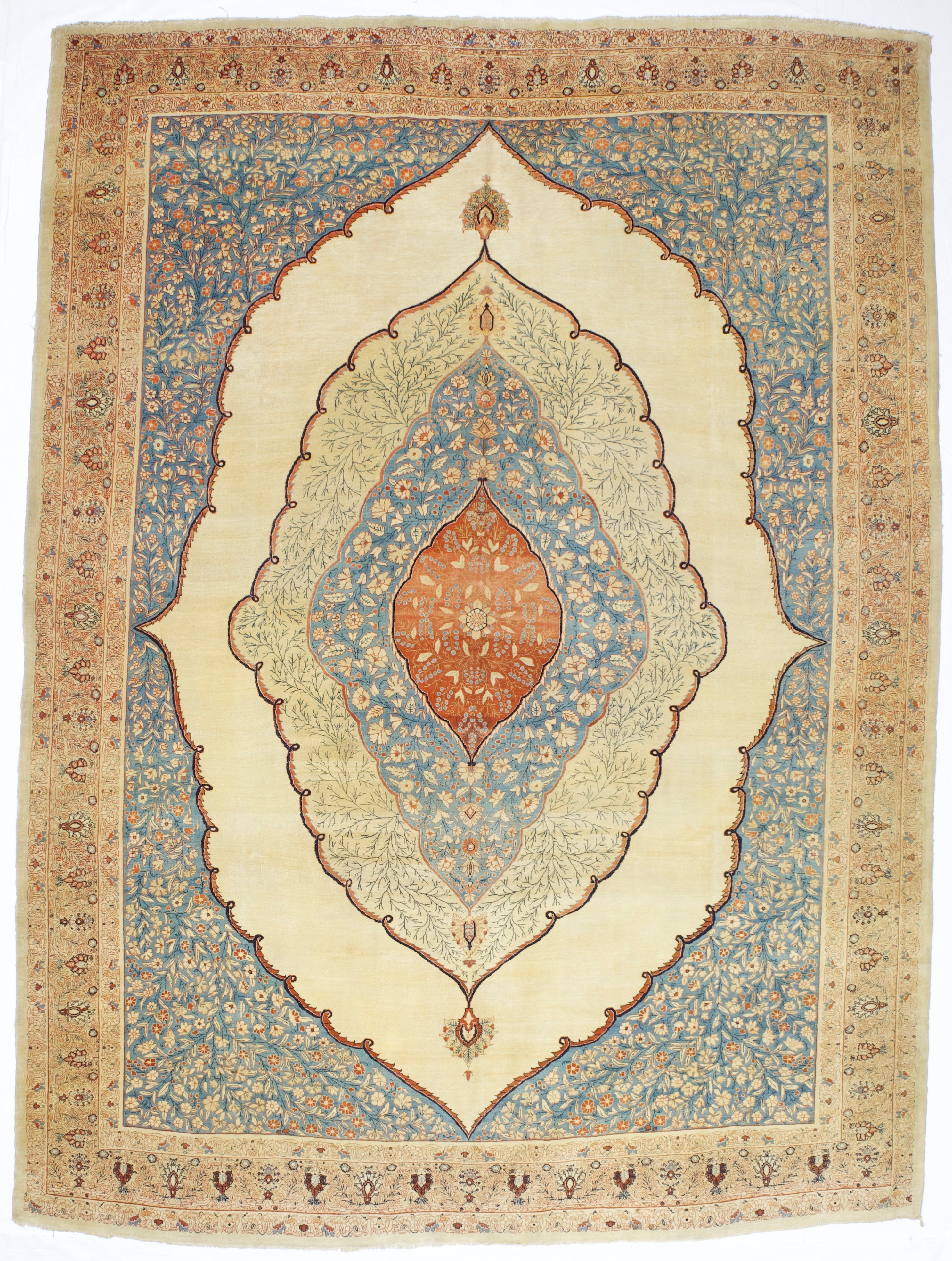 Antique  Haji Jailli Tabriz Rug 8' 7" x 11' 8"