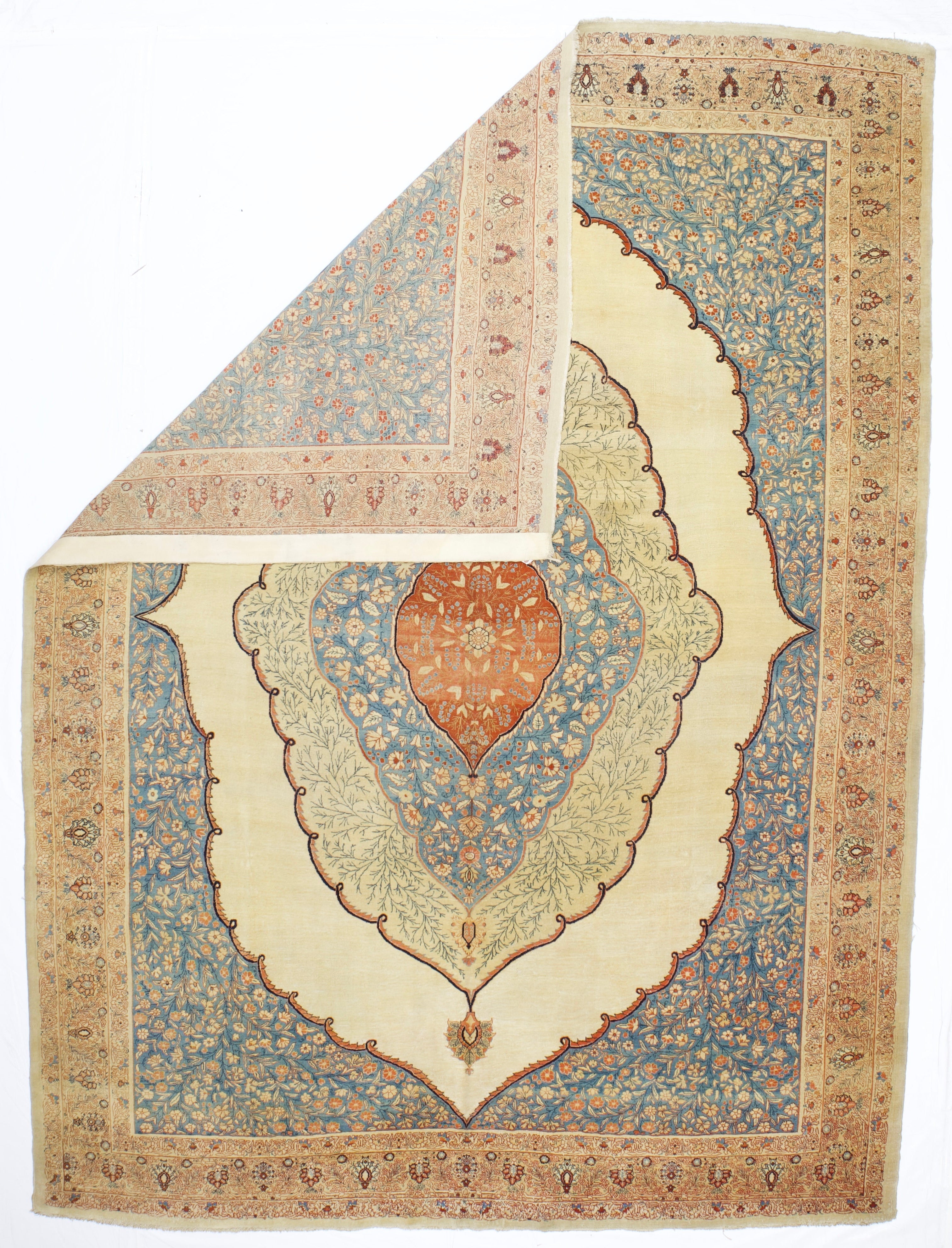 Antique  Haji Jailli Tabriz Rug 8' 7" x 11' 8"