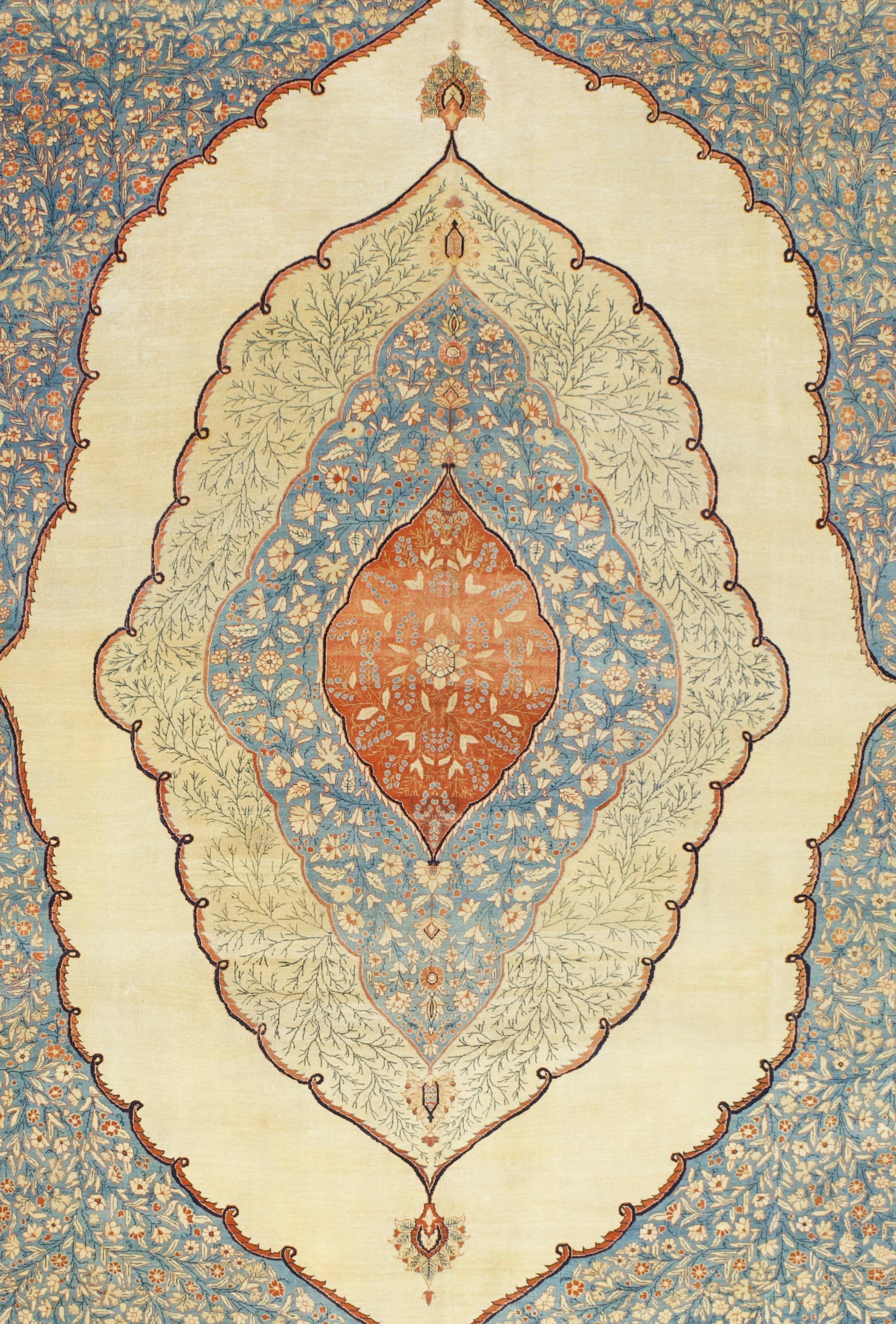 Antique  Haji Jailli Tabriz Rug 8' 7" x 11' 8"