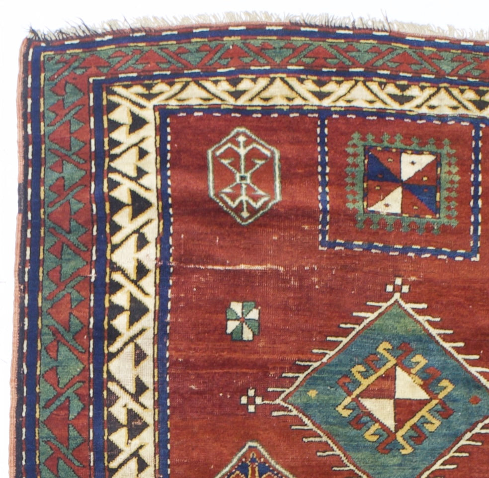 Fine Antique Caucasian Kazak Rug 4'6" x 6' 2"