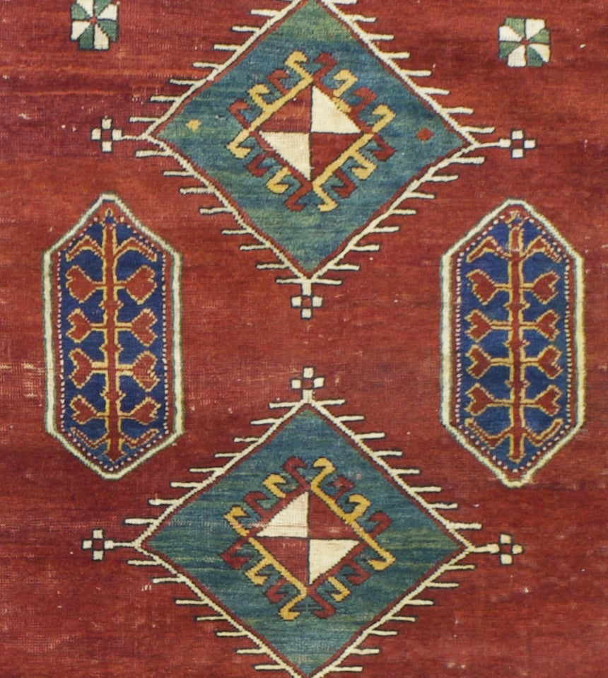 Fine Antique Caucasian Kazak Rug 4'6" x 6' 2"