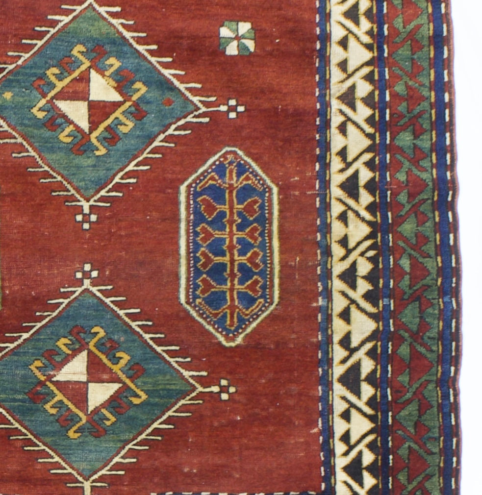 Fine Antique Caucasian Kazak Rug 4'6" x 6' 2"
