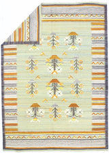 Fine Vintage Swedish Kilim Wool Rug 5' 7" x 7' 8"