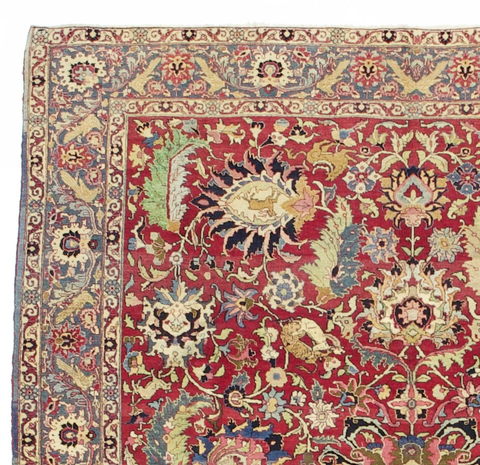 Fine Antique  Tehran Wool Rug 6' 9" x 9' 5"