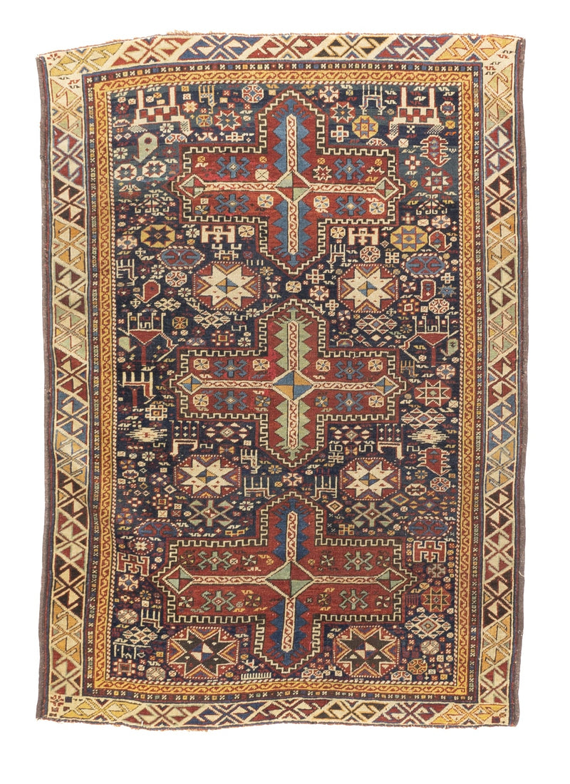 Antique Caucasian Karakashli Rug 3'4