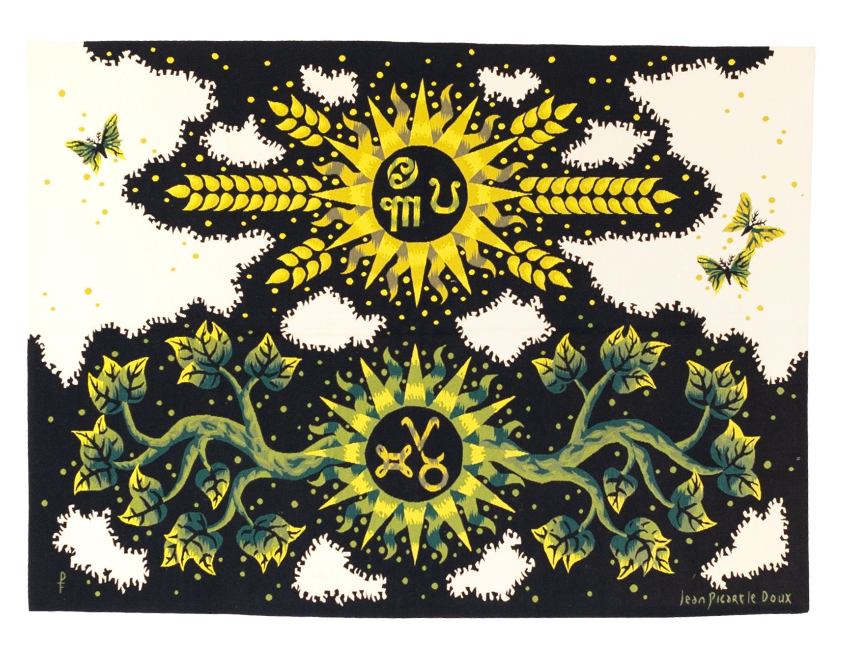 Mid Century Tapestry Signed Jean Picard Le Doux 4' 10" x 6' 6"