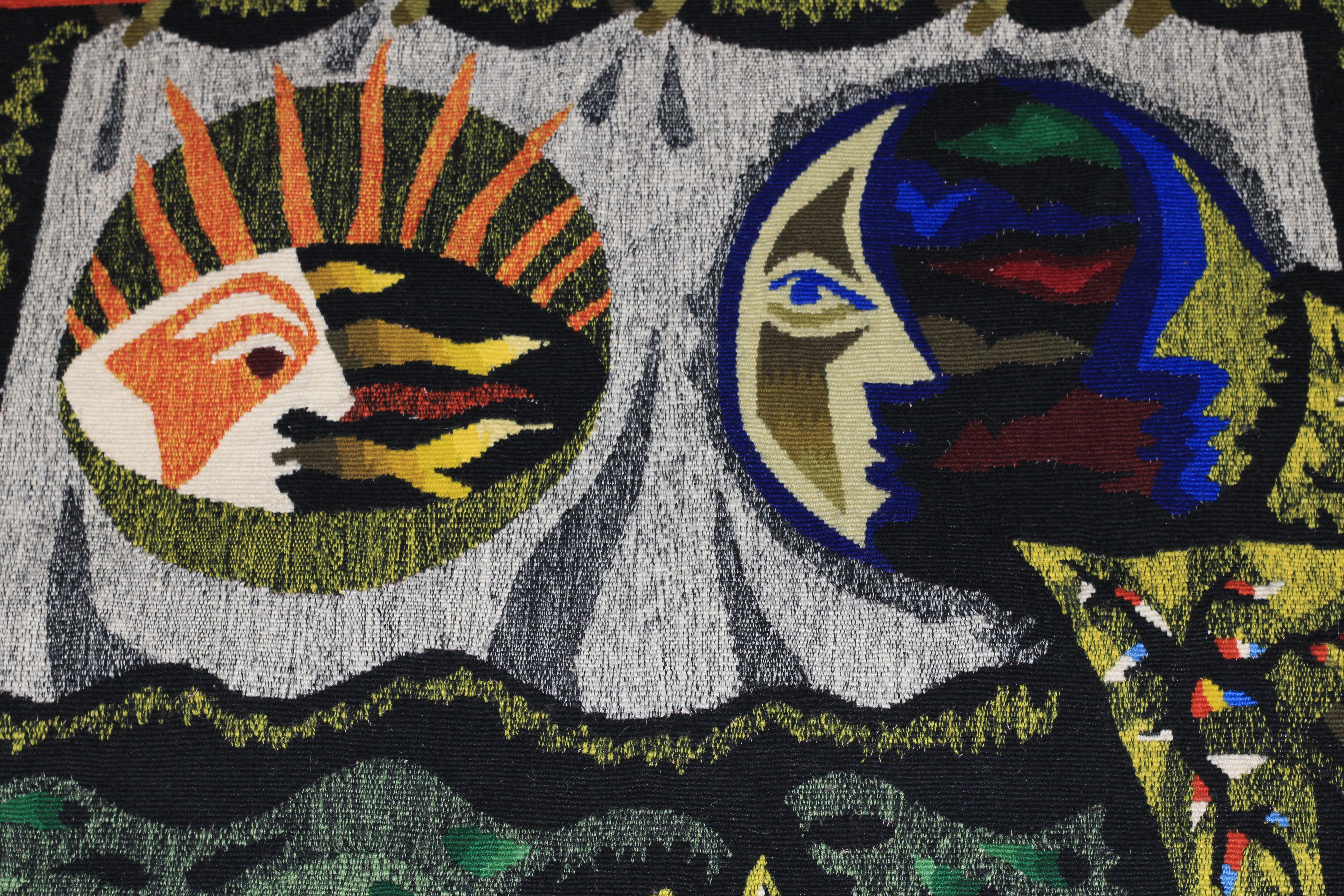Mid Century Tapestry Signed Lurcat 3' 10'' x 7' 8''