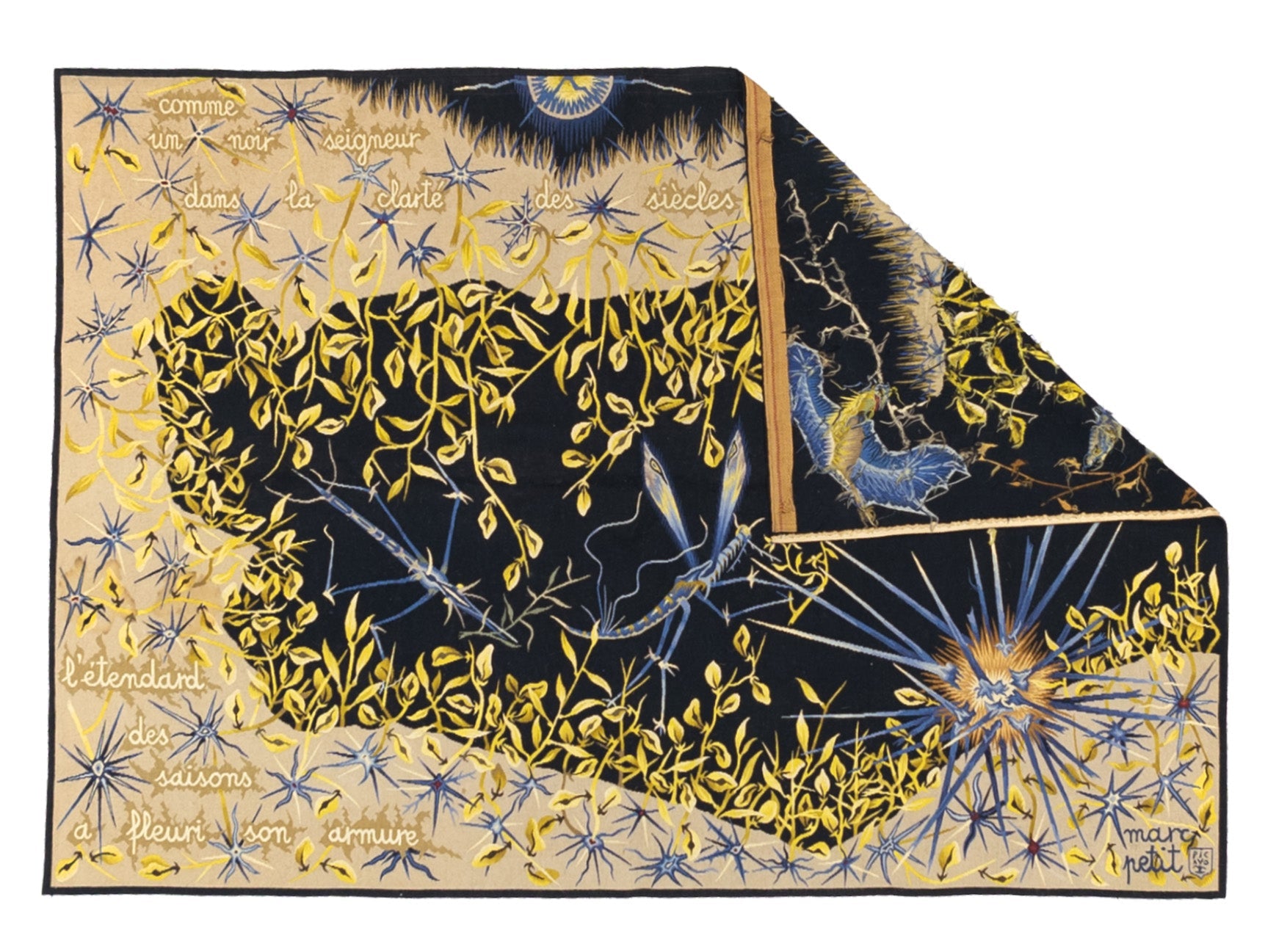 Mid Century Tapestry Signed Marc Petit 4'10'' x 6'10''