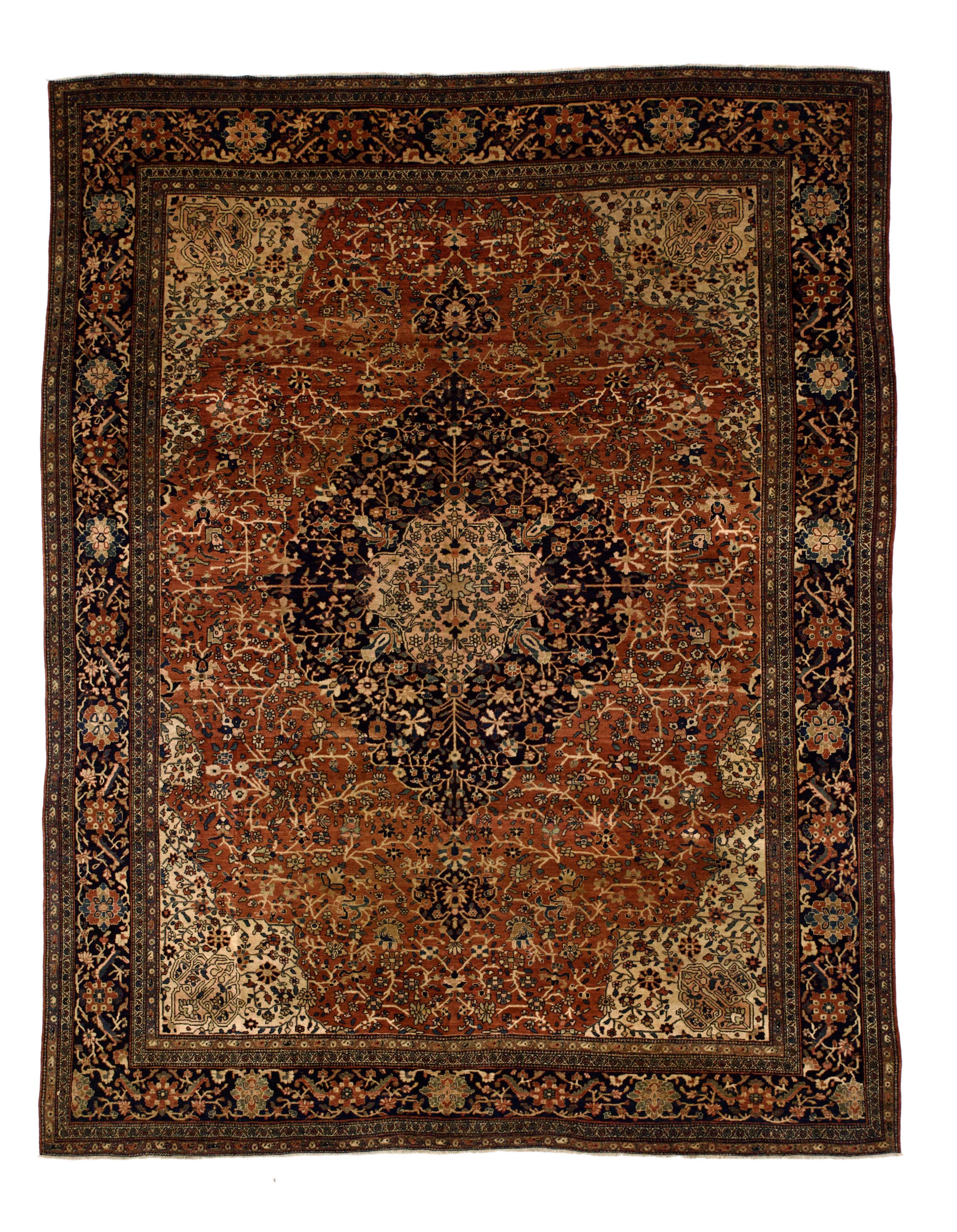 Antique Farahan Sarouk Rug 8' 9" x 11' 6"