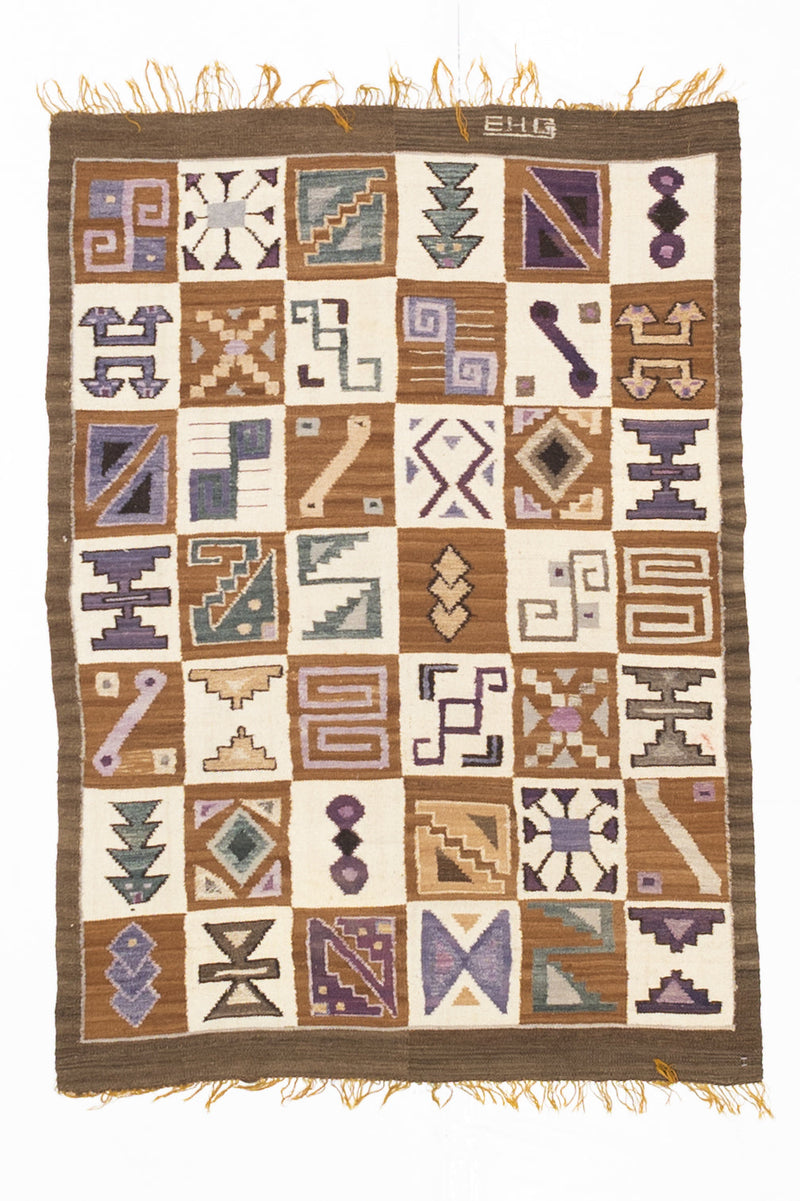 Fine Vintage Swedish Kilim Wool Rug 3'7