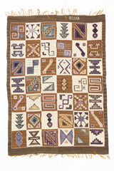Fine Vintage Swedish Kilim Wool Rug 3'7" x 4' 10''