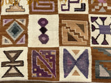Fine Vintage Swedish Kilim Wool Rug 3'7" x 4' 10''