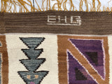 Fine Vintage Swedish Kilim Wool Rug 3'7" x 4' 10''