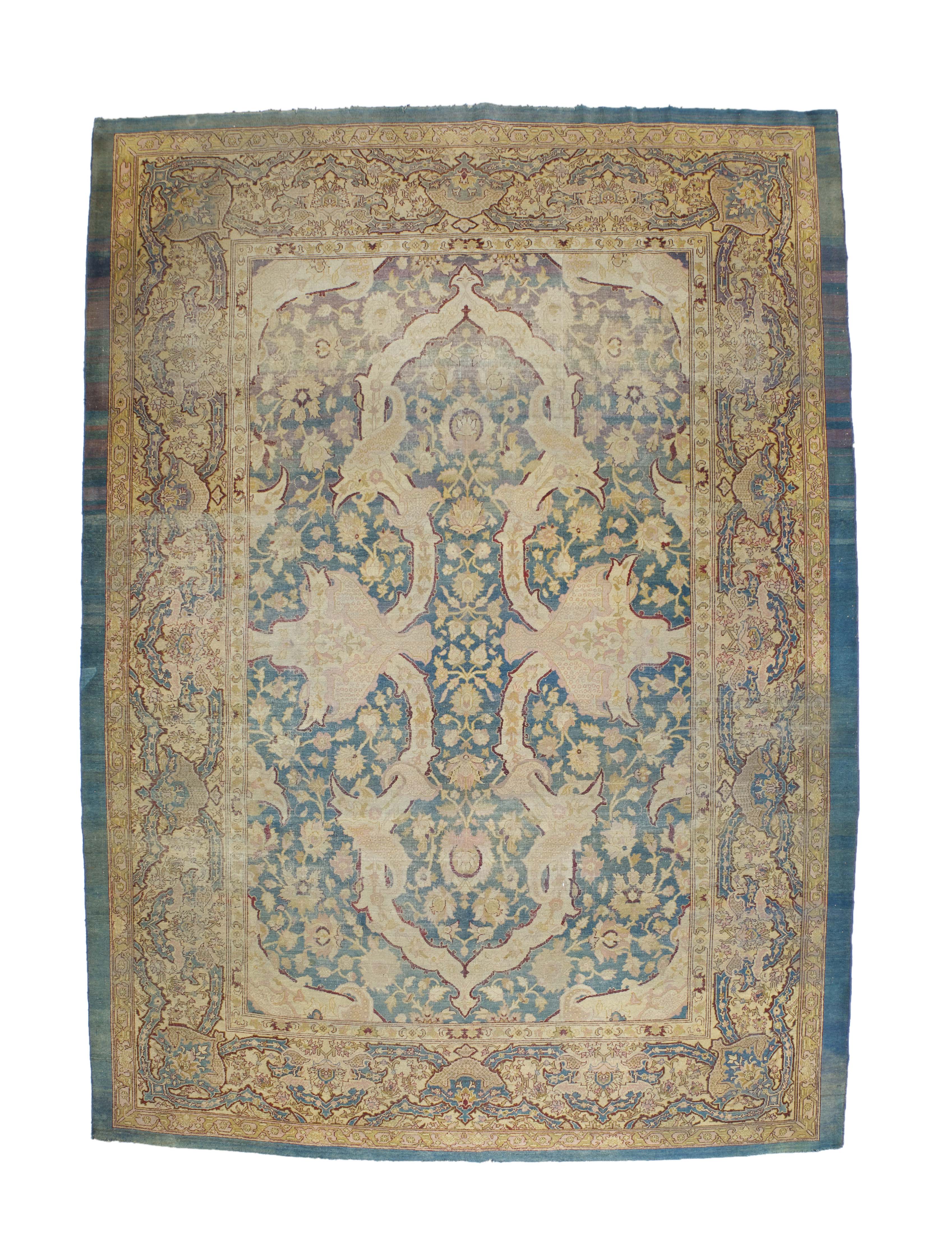 Antique Indian Amritsar Rug 8'10" x 12' 2" circa 1890