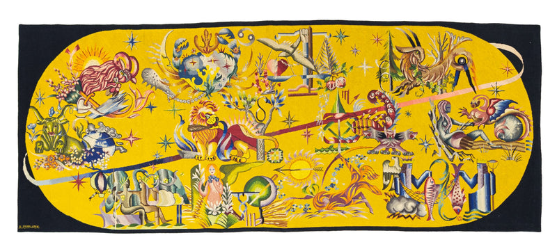 Mid Century Tapestry Signed E. Simon 4'5'' x 11'2''