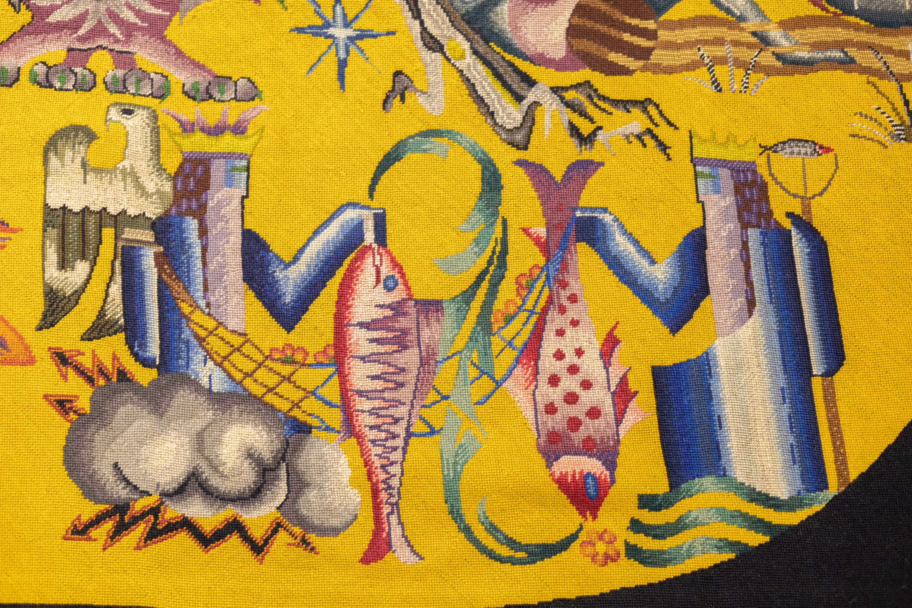 Mid Century Tapestry Signed E. Simon 4'5'' x 11'2''