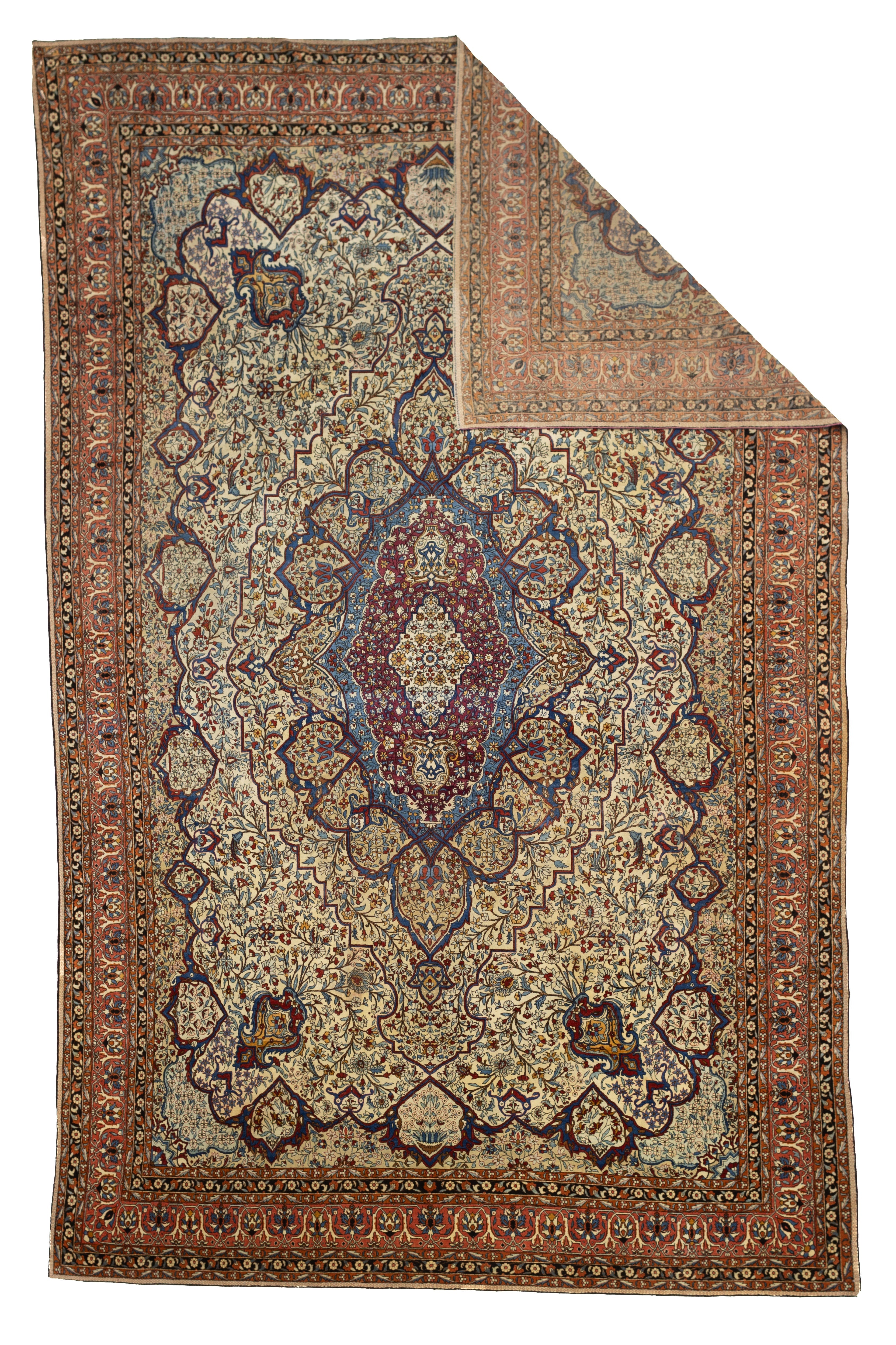 Antique  Mohtasham Kashan Rug 9'9" x 15' 4''