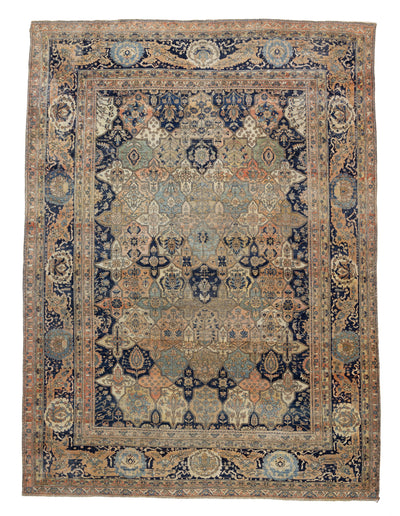 Antique Mohtasham Kashan Rug 8' 4'' x 11' 3''