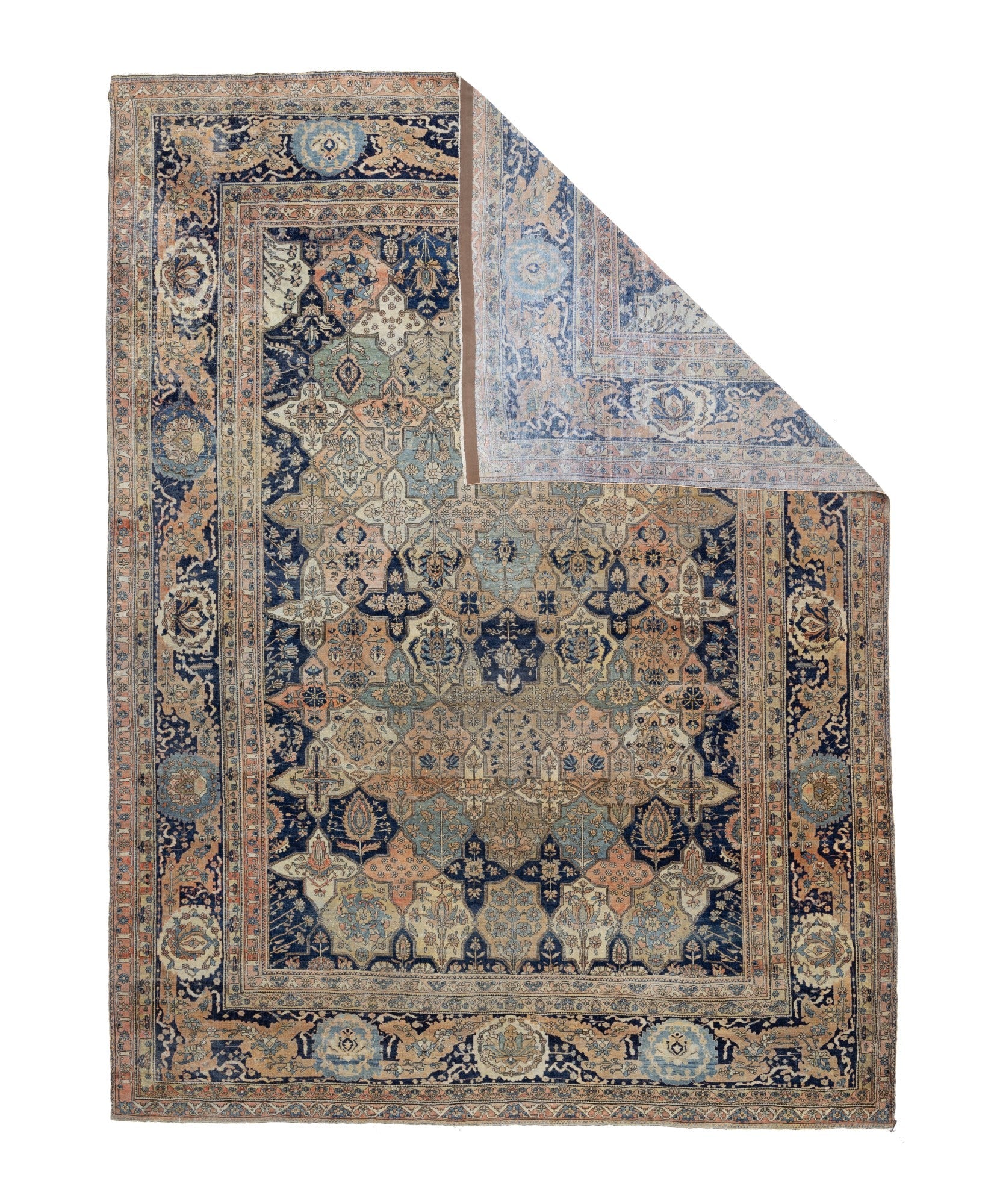 Antique Mohtasham Kashan Rug 8' 4'' x 11' 3''