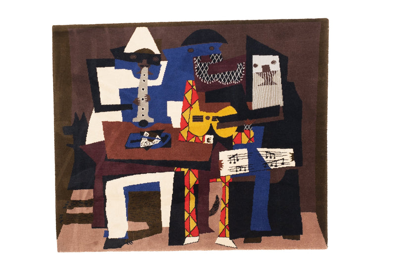 Mid Century French Tapestry inspired by Picasso Design 5' 7'' x 6' 7''
