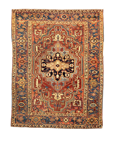 Antique Serapi Rug 5' 2'' x 6' 9''
