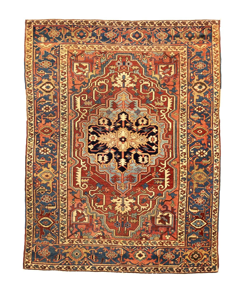 Antique Serapi Rug 5' 2'' x 6' 9''