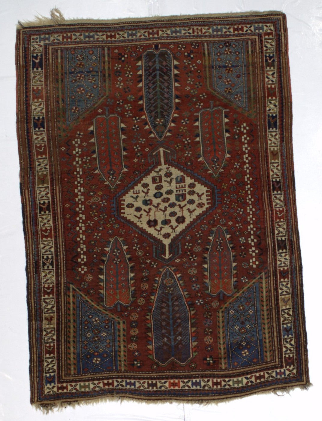 Antique Caucasian Kazak Rug 4' 0" x 5' 8"