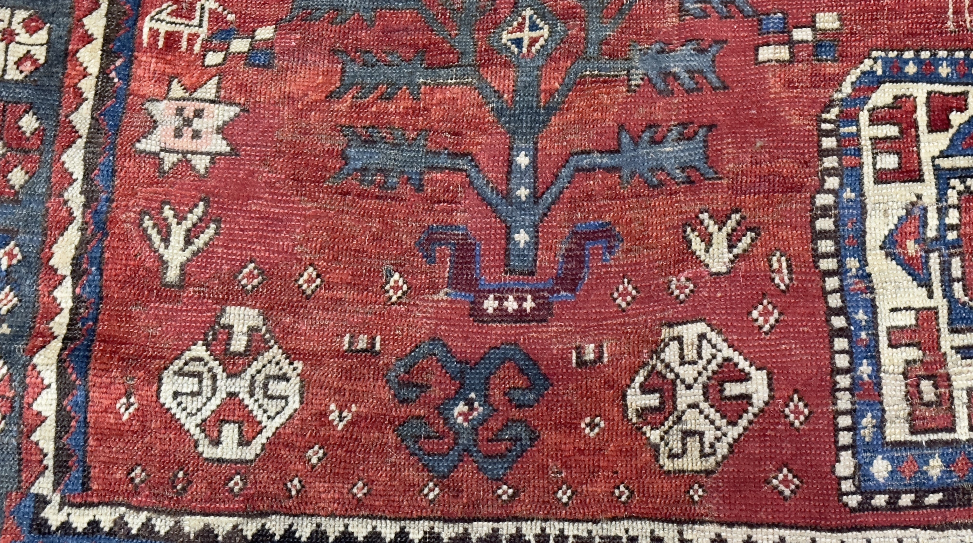 Antique Fine & Very Rare Tree Kazak Rug 5' 6'' x 6' 11''
